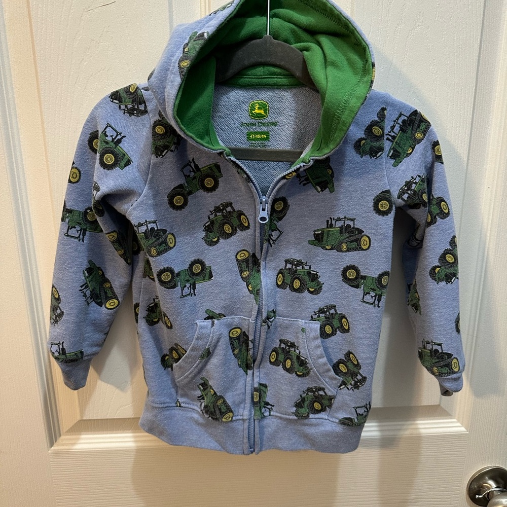 John Deere Kids Tractor Hoodie - Blue and Green